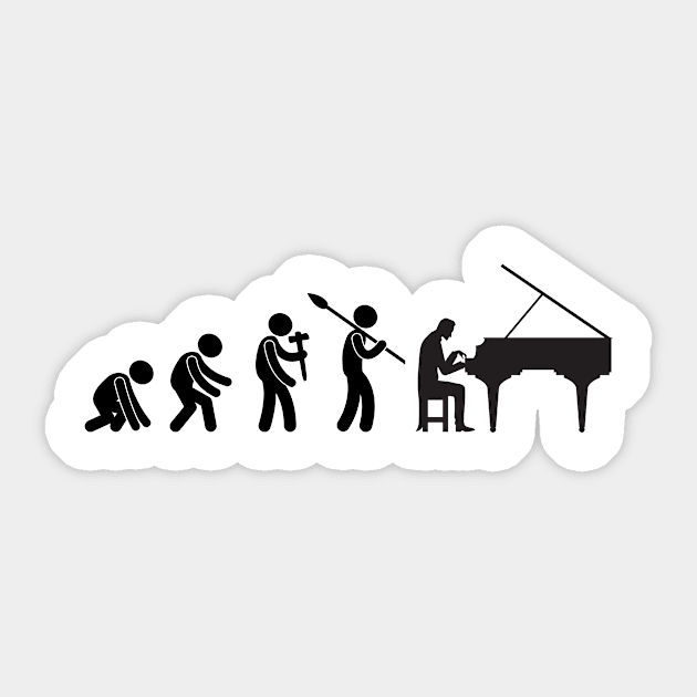 Evolution of piano Sticker by Ashden